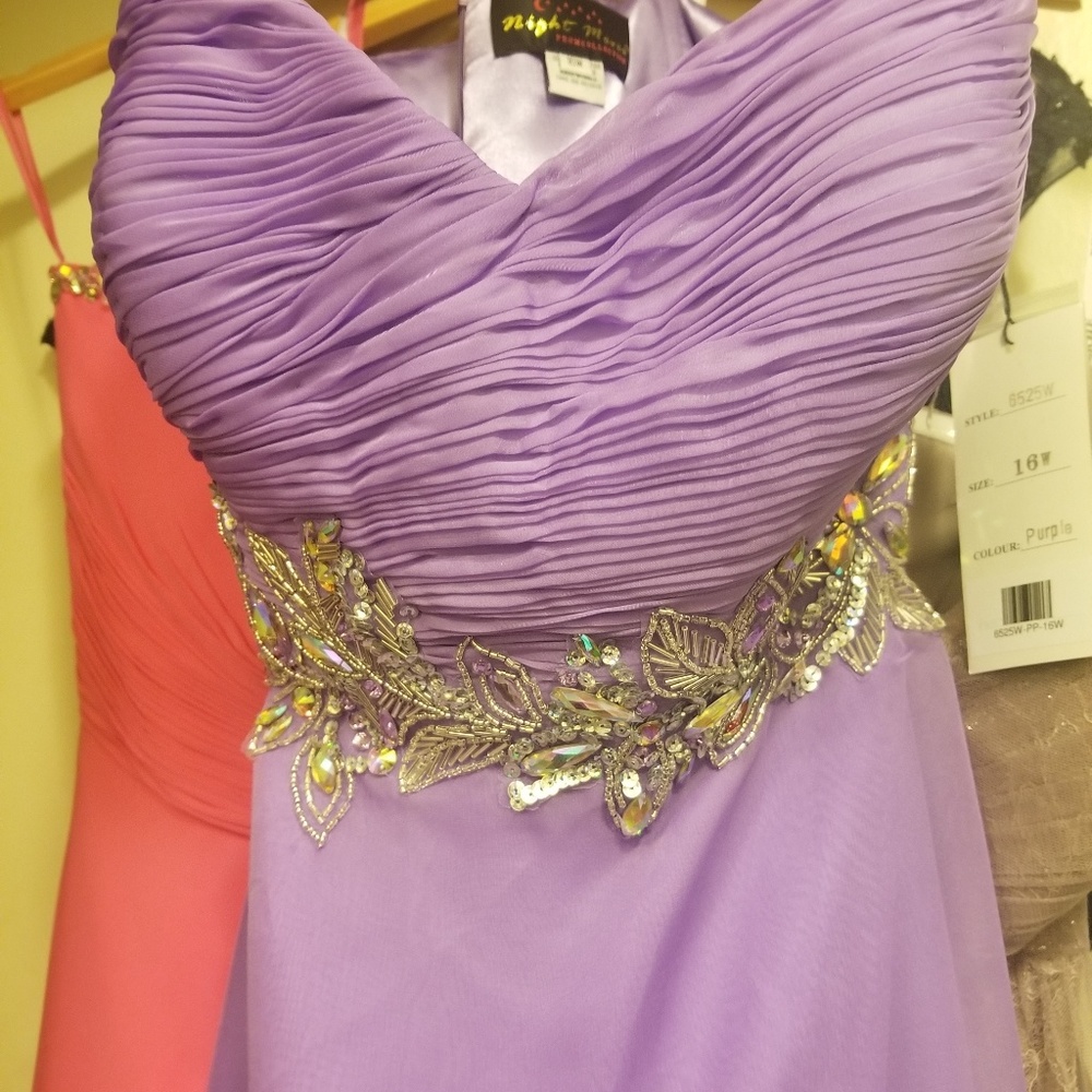 Purple Rhinestones/beaded gown